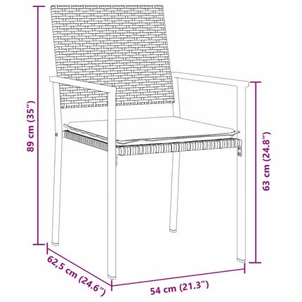 Trädgårdsmöbelset 7 pcs Svart och Ljusgrå PE Rattan