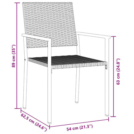Trädgårdsmöbelset 5 pcs Svart PE Rattan