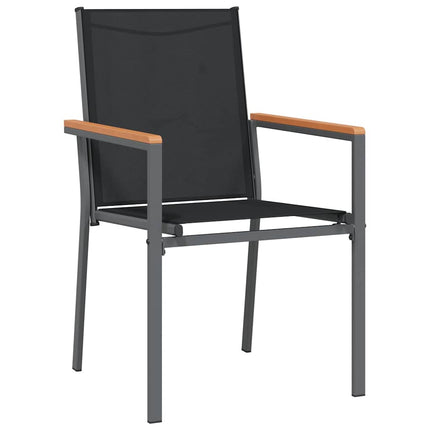 Trädgårdsmöbelset 5 pcs Svart Pulverlackerad stål