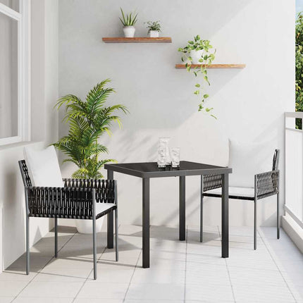 Trädgårdsmöbelset 3 pcs Brun och svart PE Rattan