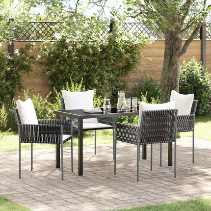 Trädgårdsmöbelset 5 pcs Brun och svart PE Rattan