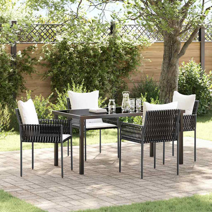 Trädgårdsmöbelset 5 pcs Brun och svart PE Rattan