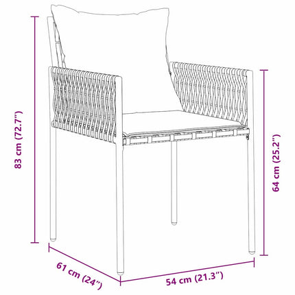 Trädgårdsmöbelset 7 pcs Brun och svart PE Rattan