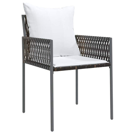 Trädgårdsmöbelset 9 pcs Brun och svart PE Rattan