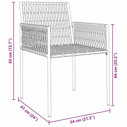 Trädgårdsmöbelset 5 pcs Svart och Grå PE Rattan