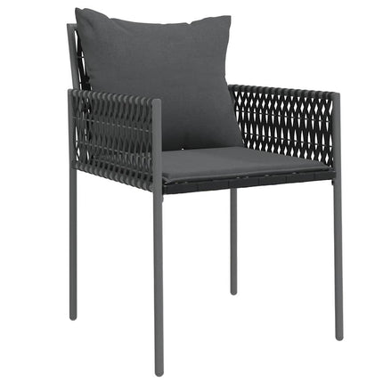 Trädgårdsmöbelset 9 pcs Svart och Grå PE Rattan