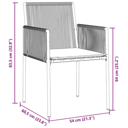 Trädgårdsmöbelset 5 pcs Svart PE Rattan