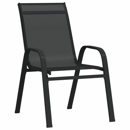 Trädgårdsmöbelset 5 pcs Svart Pulverlackerad stål