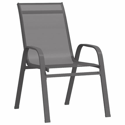 Trädgårdsmöbelset 5 pcs Grå och svart Pulverlackerad stål