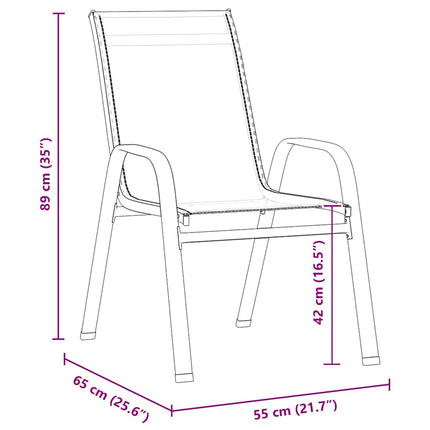 Trädgårdsmöbelset 3 pcs Brun och svart Pulverlackerad stål