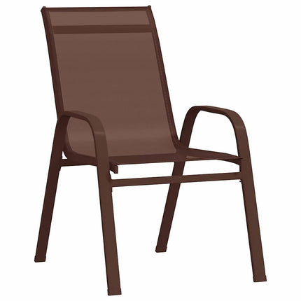 Trädgårdsmöbelset 5 pcs Brun och svart Pulverlackerad stål