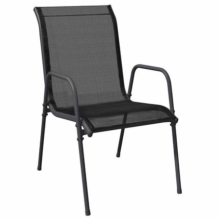 Trädgårdsmöbelset 5 pcs Svart Pulverlackerat stål
