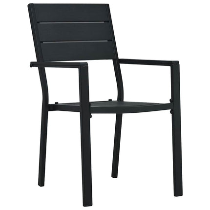 Trädgårdsmöbelset 3 pcs Svart Pulverlackerat stål