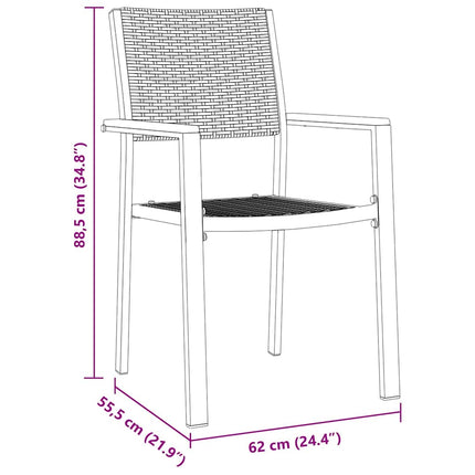 Trädgårdsmöbelset 3 pcs Svart Pulverlackerat stål