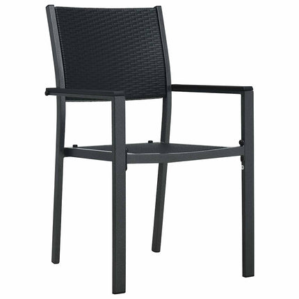 Trädgårdsmöbelset 9 pcs Svart Pulverlackerat stål