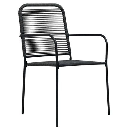 Trädgårdsmöbelset 5 pcs Svart Pulverlackerat stål