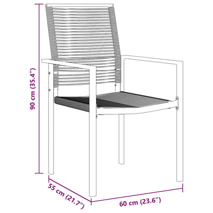 Trädgårdsmöbelset 3 pcs Svart Pulverlackerat stål
