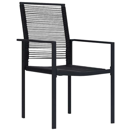 Trädgårdsmöbelset 5 pcs Svart Pulverlackerat stål