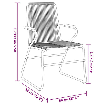 Trädgårdsmöbelset 3 pcs Svart Pulverlackerat stål
