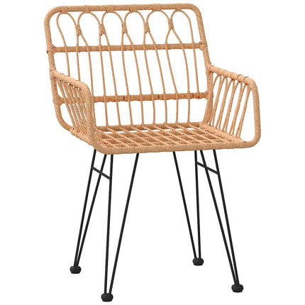 Trädgårdsmöbelset 3 pcs Brun Pulverlackerat stål