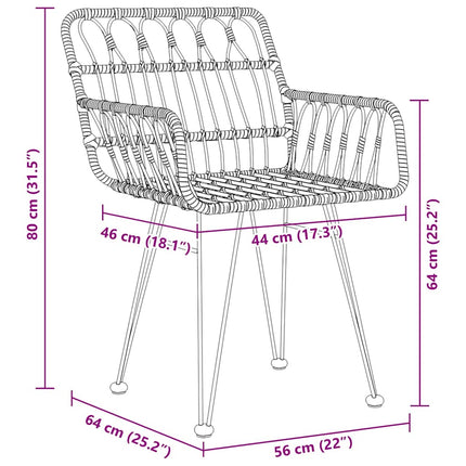 Trädgårdsmöbelset 7 pcs Svart Pulverlackerat stål