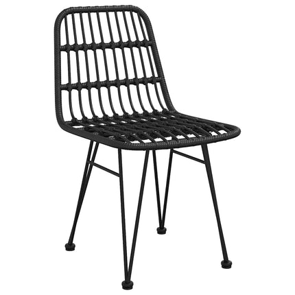 Trädgårdsmöbelset 5 pcs Svart Pulverlackerat stål
