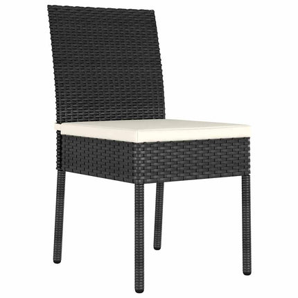 Trädgårdsmöbelset 5 pcs Svart Pulverlackerat stål