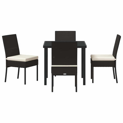 Trädgårdsmöbelset 5 pcs Svart Pulverlackerat stål