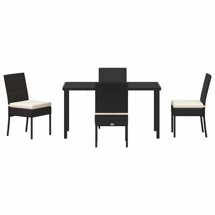 Trädgårdsmöbelset 5 pcs Svart Pulverlackerat stål
