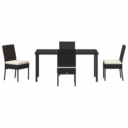 Trädgårdsmöbelset 5 pcs Svart Pulverlackerat stål