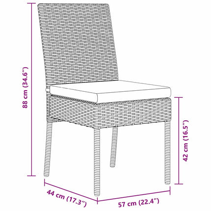 Trädgårdsmöbelset 5 pcs Svart Pulverlackerat stål
