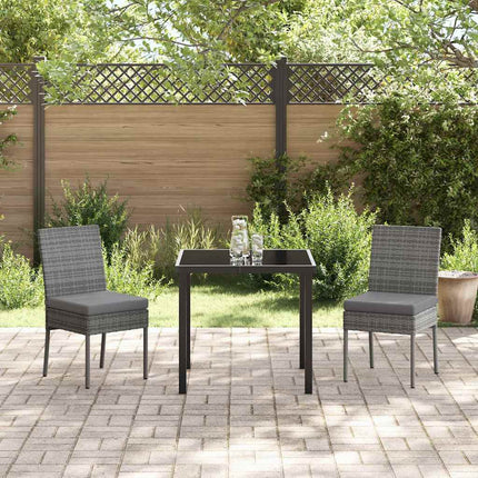 Trädgårdsmöbelset 3 pcs Grå Pulverlackerat stål