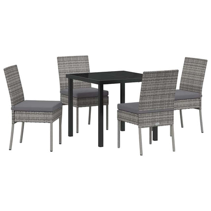 Trädgårdsmöbelset 5 pcs Grå Pulverlackerat stål