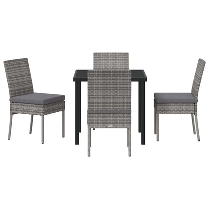 Trädgårdsmöbelset 5 pcs Grå Pulverlackerat stål
