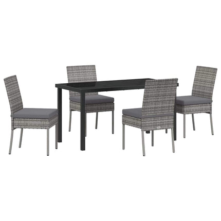 Trädgårdsmöbelset 5 pcs Grå Pulverlackerat stål