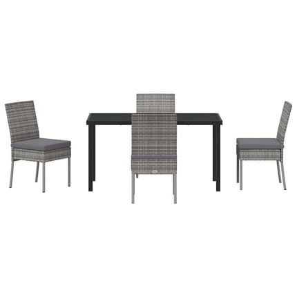Trädgårdsmöbelset 5 pcs Grå Pulverlackerat stål