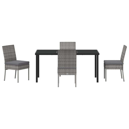 Trädgårdsmöbelset 5 pcs Grå Pulverlackerat stål