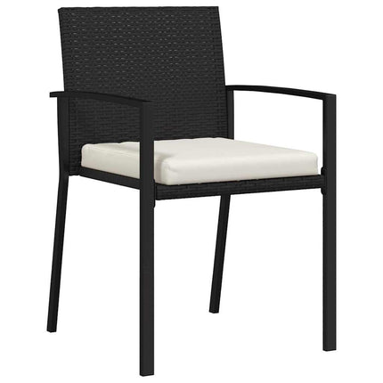 Trädgårdsmöbelset 5 pcs Svart Pulverlackerat stål