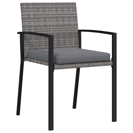 Trädgårdsmöbelset 5 pcs Grå Pulverlackerat stål