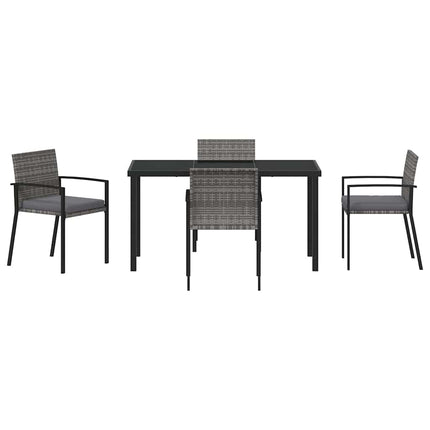 Trädgårdsmöbelset 5 pcs Grå Pulverlackerat stål