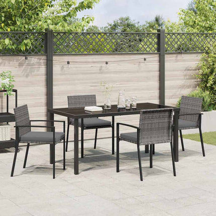 Trädgårdsmöbelset 5 pcs Grå Pulverlackerat stål