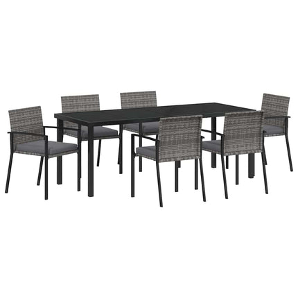 Trädgårdsmöbelset 6 pcs Grå Pulverlackerat stål