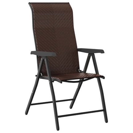 Trädgårdsmöbelset 5 pcs Brun Pulverlackerat stål