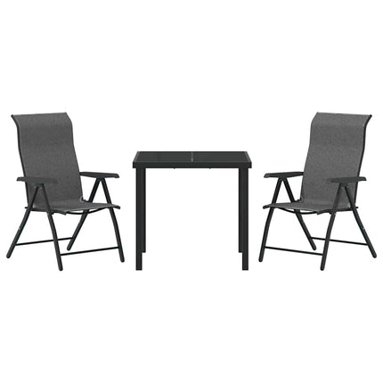 Trädgårdsmöbelset 3 pcs Grå Pulverlackerat stål