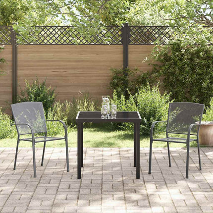 Trädgårdsmöbelset 3 pcs Antracit Pulverlackerat stål
