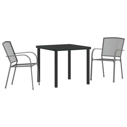 Trädgårdsmöbelset 3 pcs Antracit Pulverlackerat stål