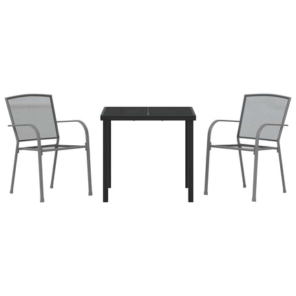 Trädgårdsmöbelset 3 pcs Antracit Pulverlackerat stål