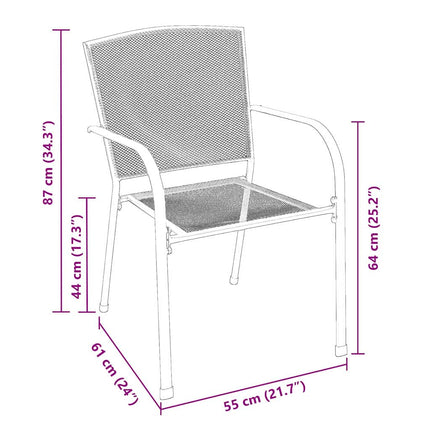 Trädgårdsmöbelset 3 pcs Antracit Pulverlackerat stål
