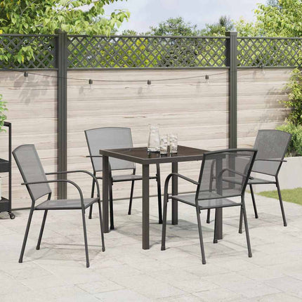 Trädgårdsmöbelset 5 pcs Antracit Pulverlackerat stål