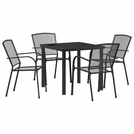 Trädgårdsmöbelset 5 pcs Antracit Pulverlackerat stål